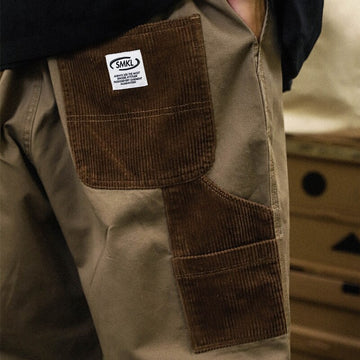 Patchwork Cargo Pants Men Corduroy Contrast Stitch Trousers Mens Streetwear Loose Casual Pants aidase-shop